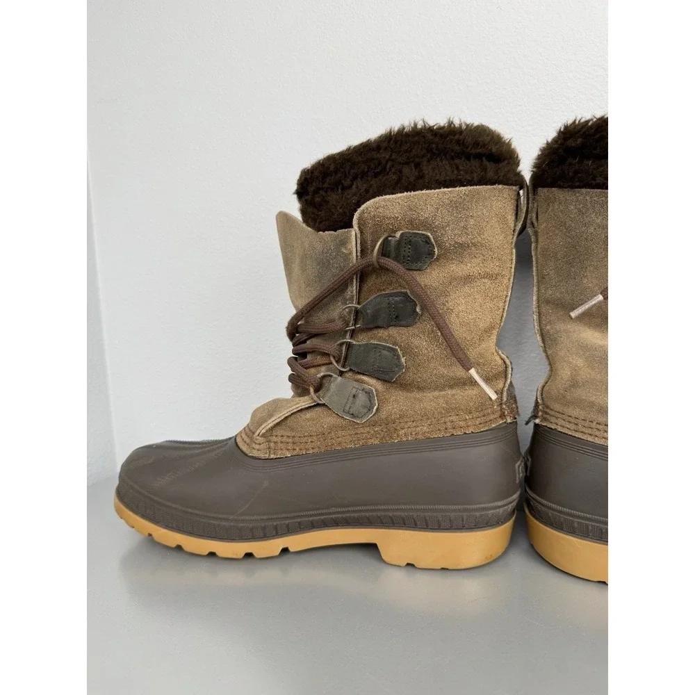 Vintage‎ Sorel Kaufman Tracker Boots Mens 7 Wool Lined Waterproof Winter Badger